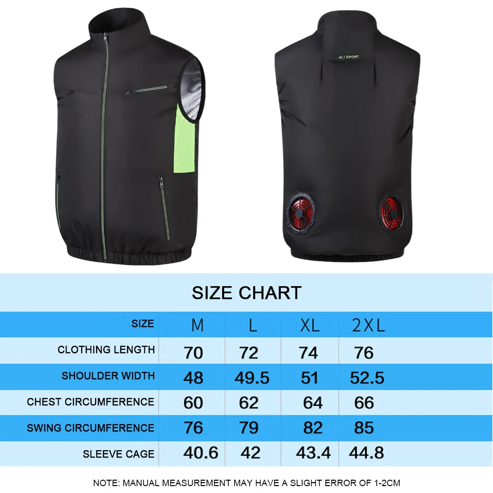 Wearable Cooling Vest With Air Conditioning Fan For Outdoor Summer