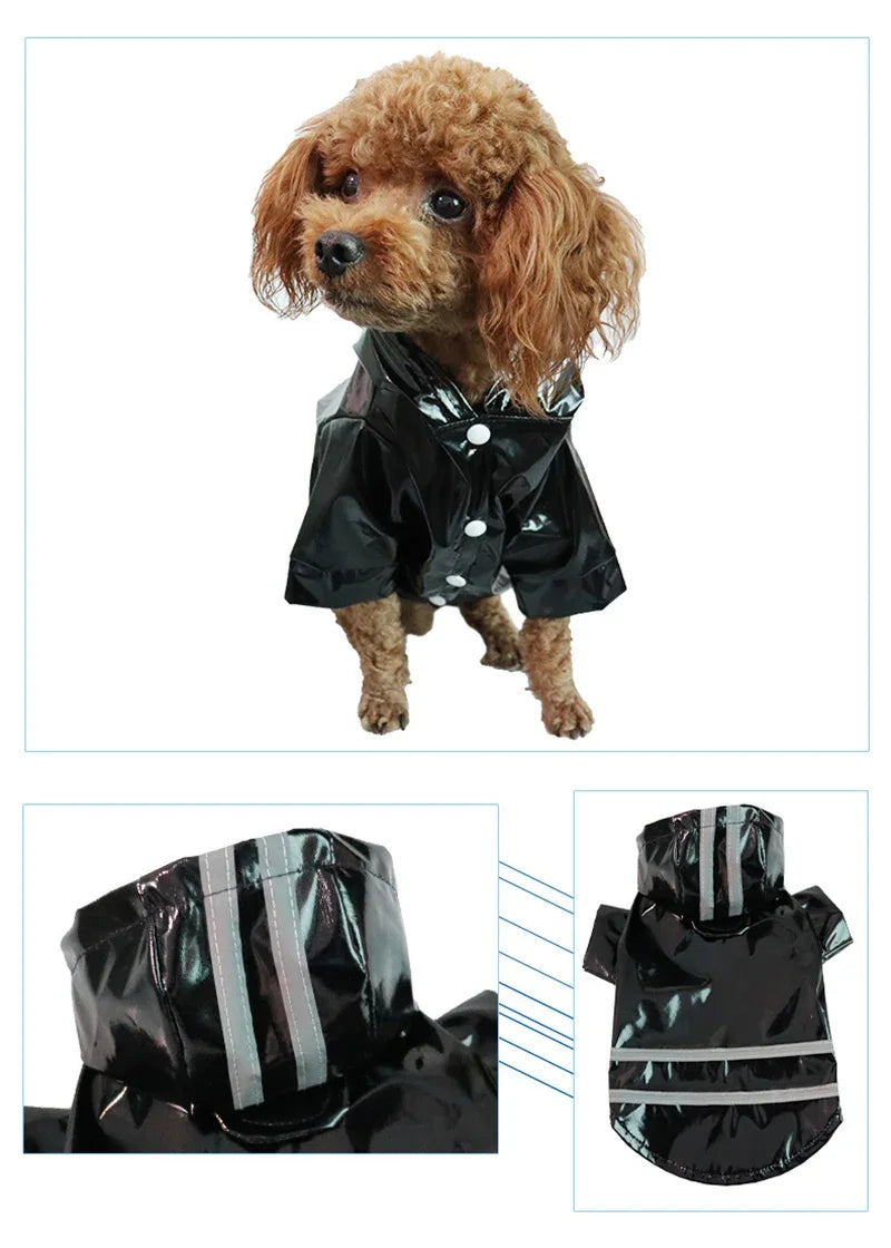 Waterproof PU Dog Raincoat With Hood For Pets