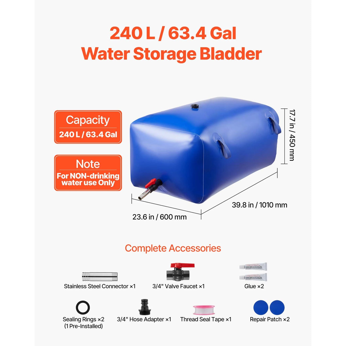SucceBuy TPU Water Storage Bladder Portable Collapsible Bag For Camping