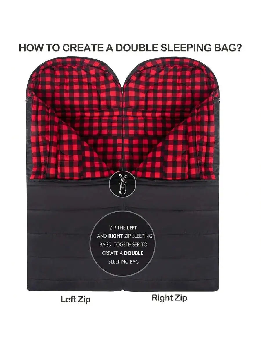 0 Degree Adult Sleeping Bag Mummy Style With Flannel Liner