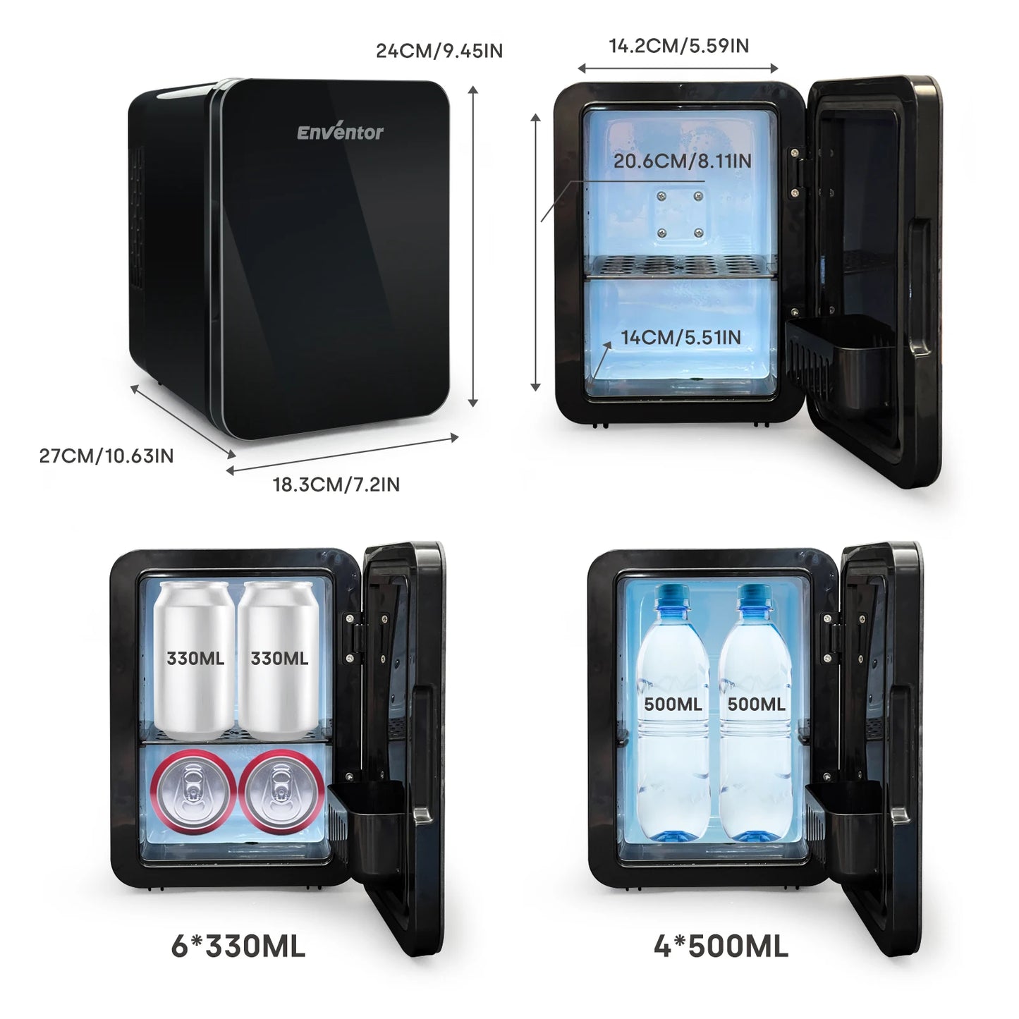Enventor 4L Mini Car Fridge Skincare Cooler Warmer