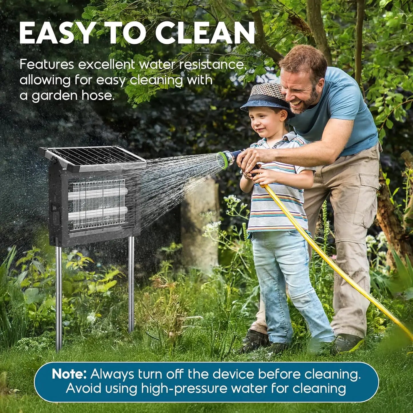 Solar Bug Zapper 4500V Outdoor Mosquito Zapper Waterproof Garden