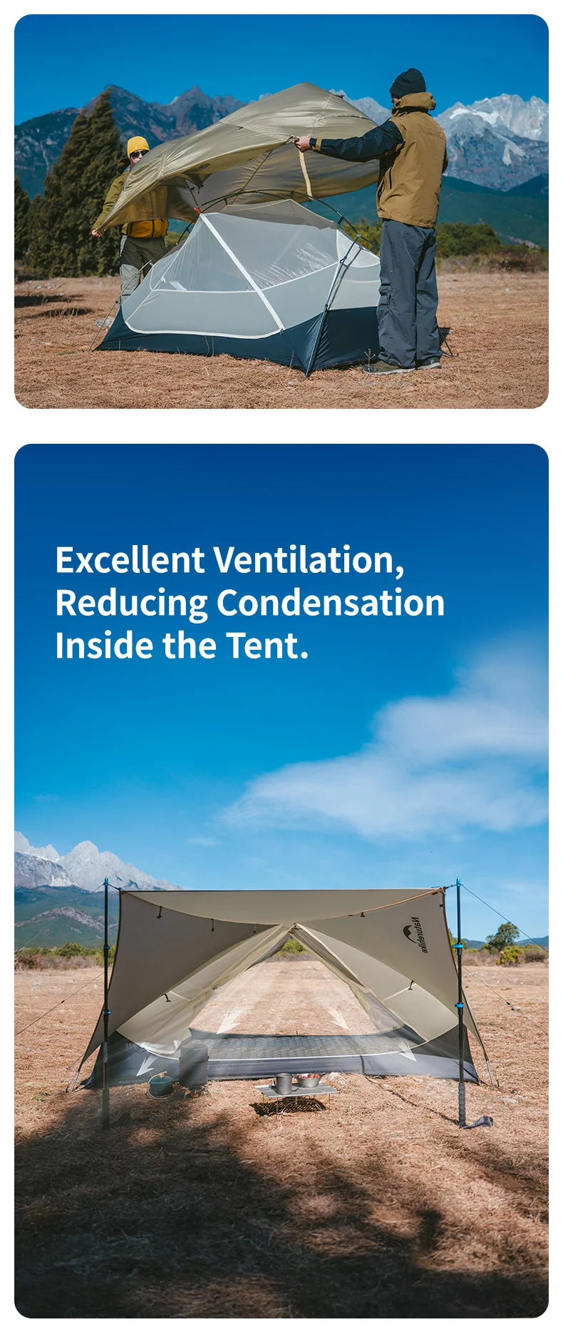 Naturehike Mongar Ultralight Backpacking Tent 15D Nylon Waterproof