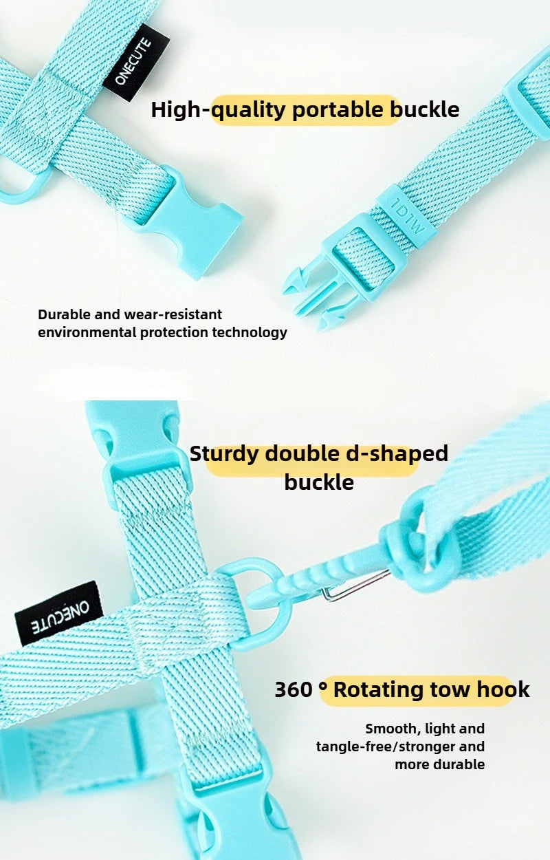 DKSTINYE Adjustable Puppy Harness Set With Reflective Collar And Leash