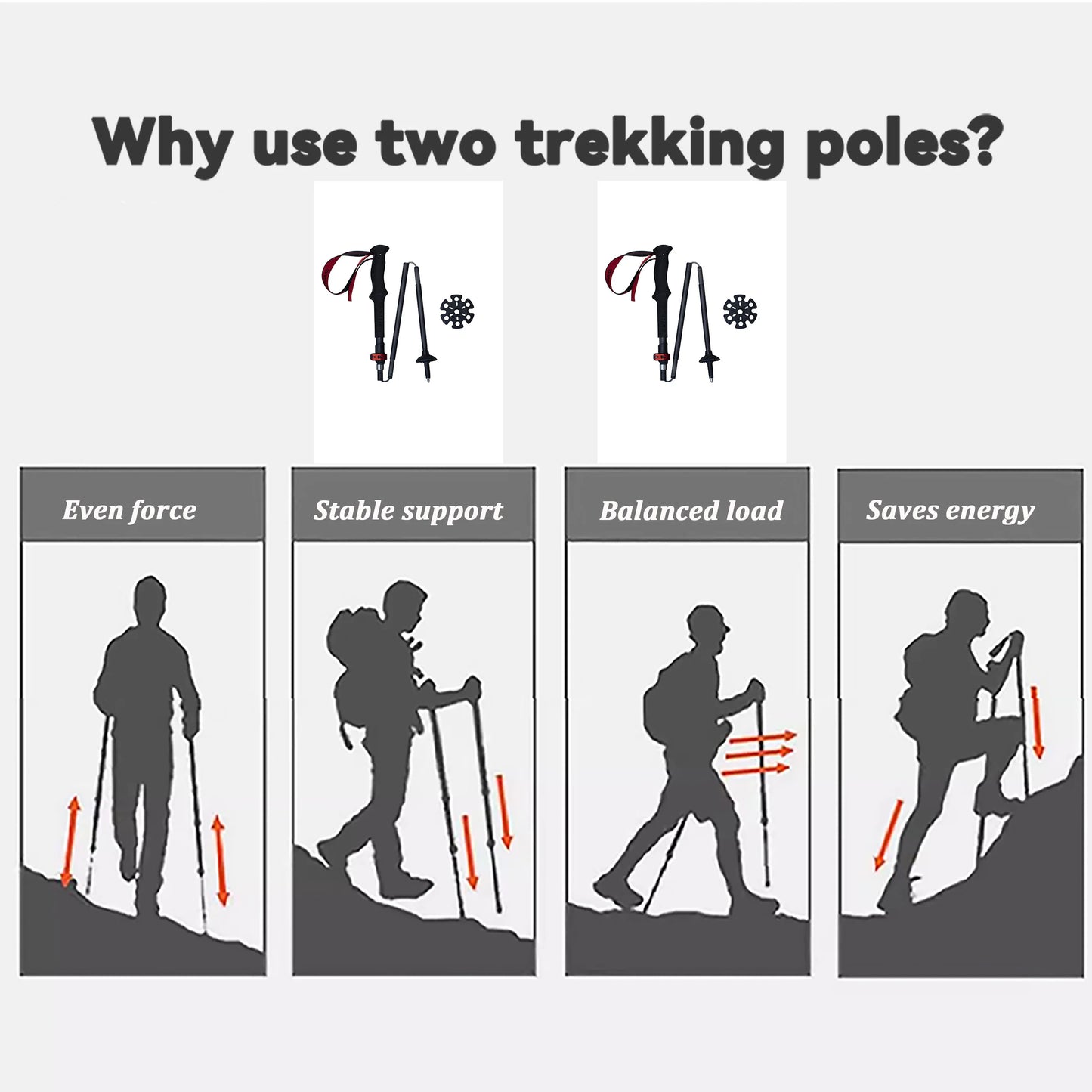 Super Light Telescopic Trekking Poles Portable Nordic Walking Sticks for Outdoor Camping Hiking Easy to Fold Alpenstock