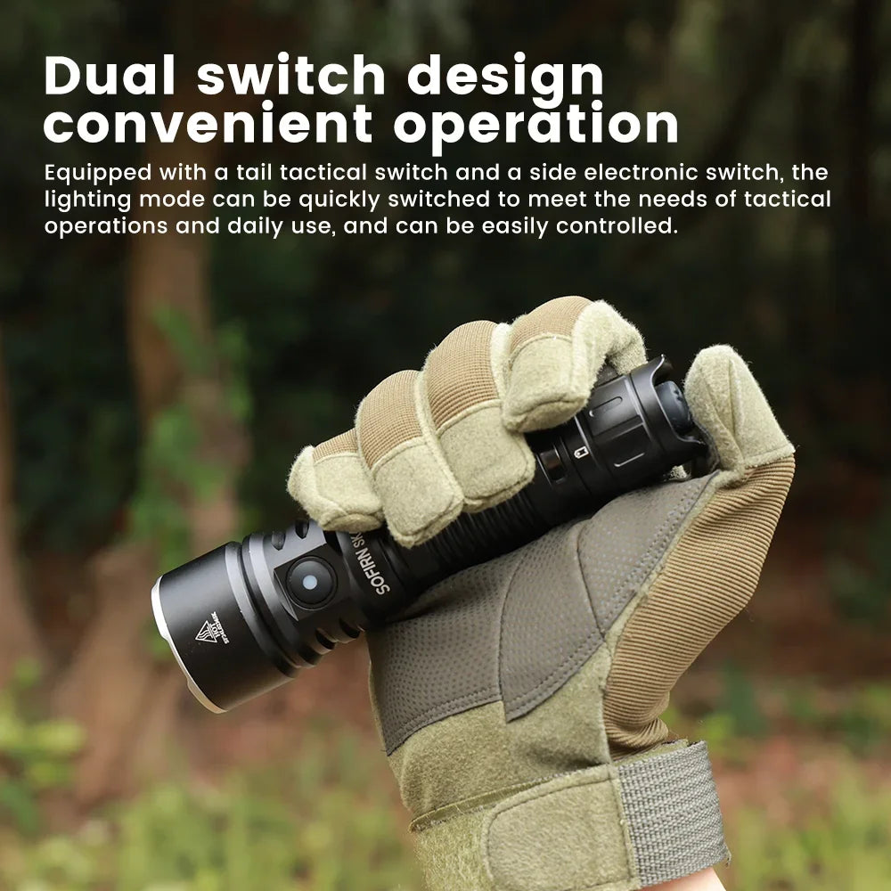 Sofirn SK40 SFT70 LED Flashlight 3200LM 580m Long-Range Spotlight Rechargeable