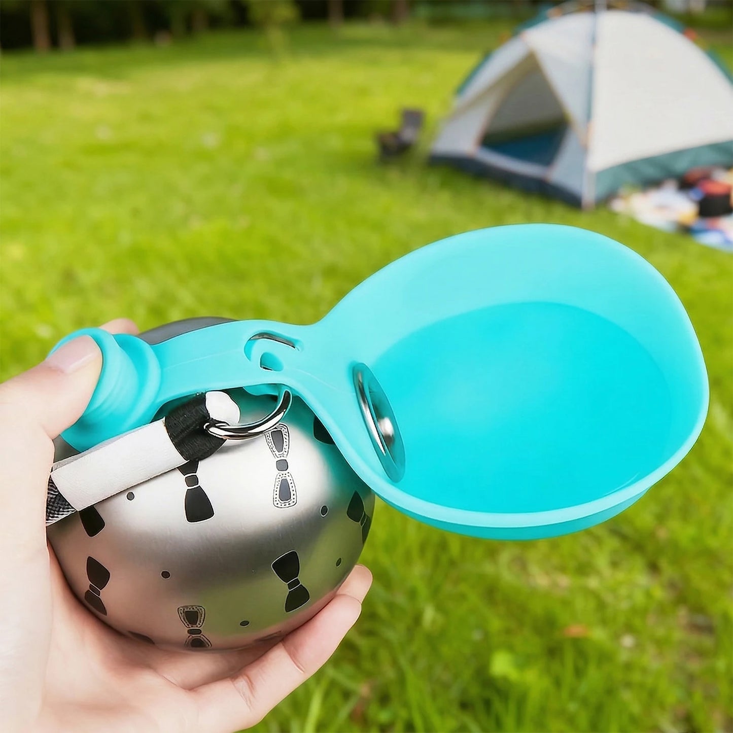 Portable Dog Water Bottle With Silicone Bowl No Spill