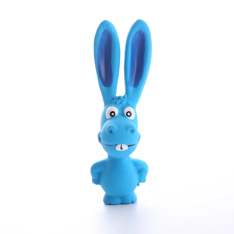 Naughty Rabbit Latex Dog Chew Toy Durable Rubber Squeaker