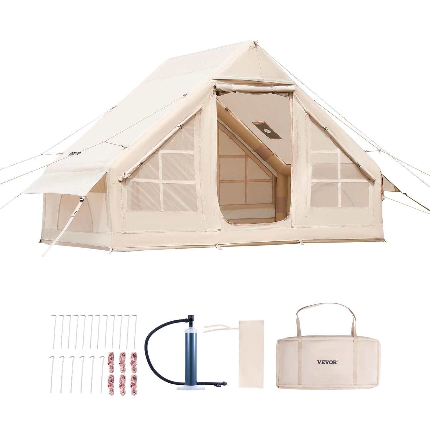 SucceBuy Easy Setup Inflatable Camping Tent Hand Pump Stove Jack