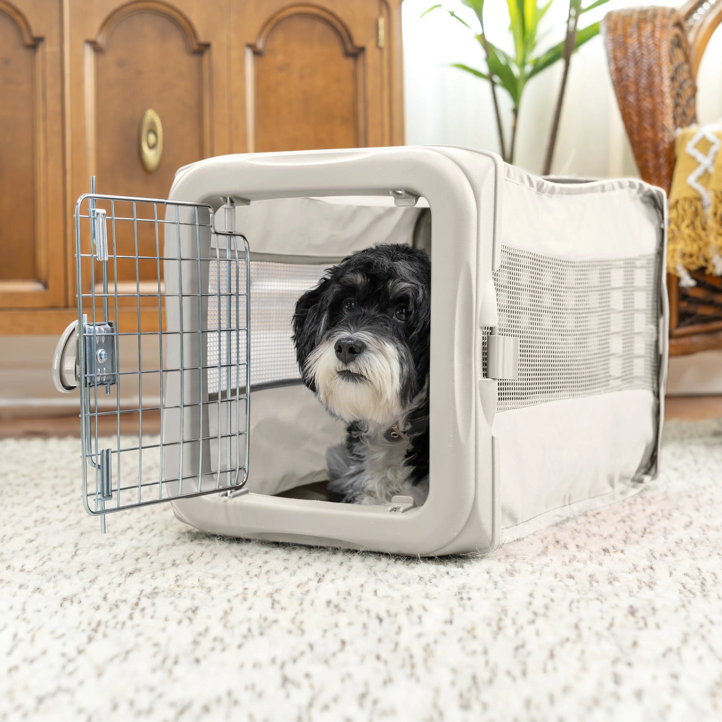 Small Soft Sided Collapsible Pop Up Pet Crate for Travel