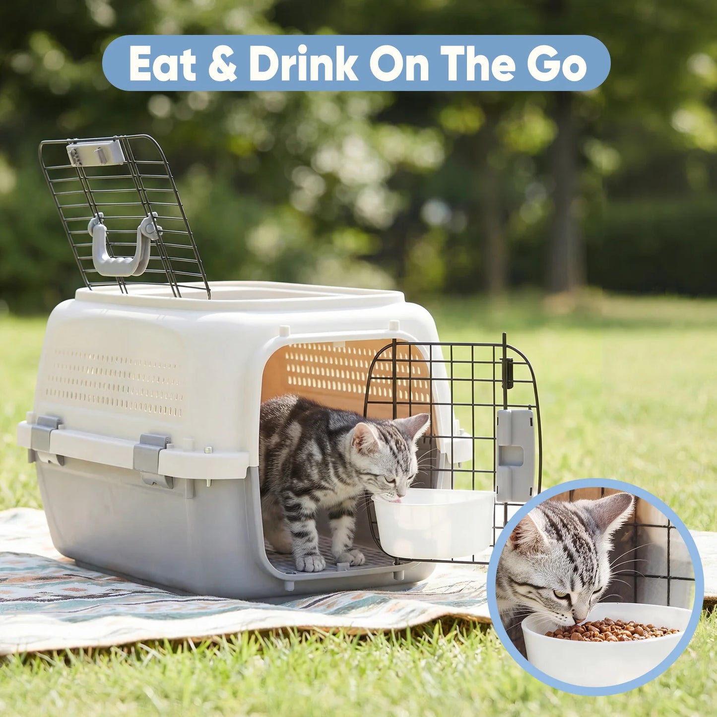 Pet Carrier For Small Dogs And Cats Front Top Load Wire Door Crate