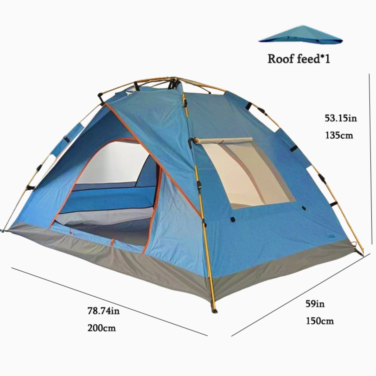 Lightweight 4 Person Quick Setup Family Tent With Mesh Screen