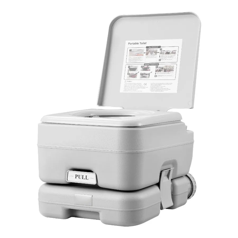 Portable Camping Toilet With Carry Bag And 3.2 Gal Tank