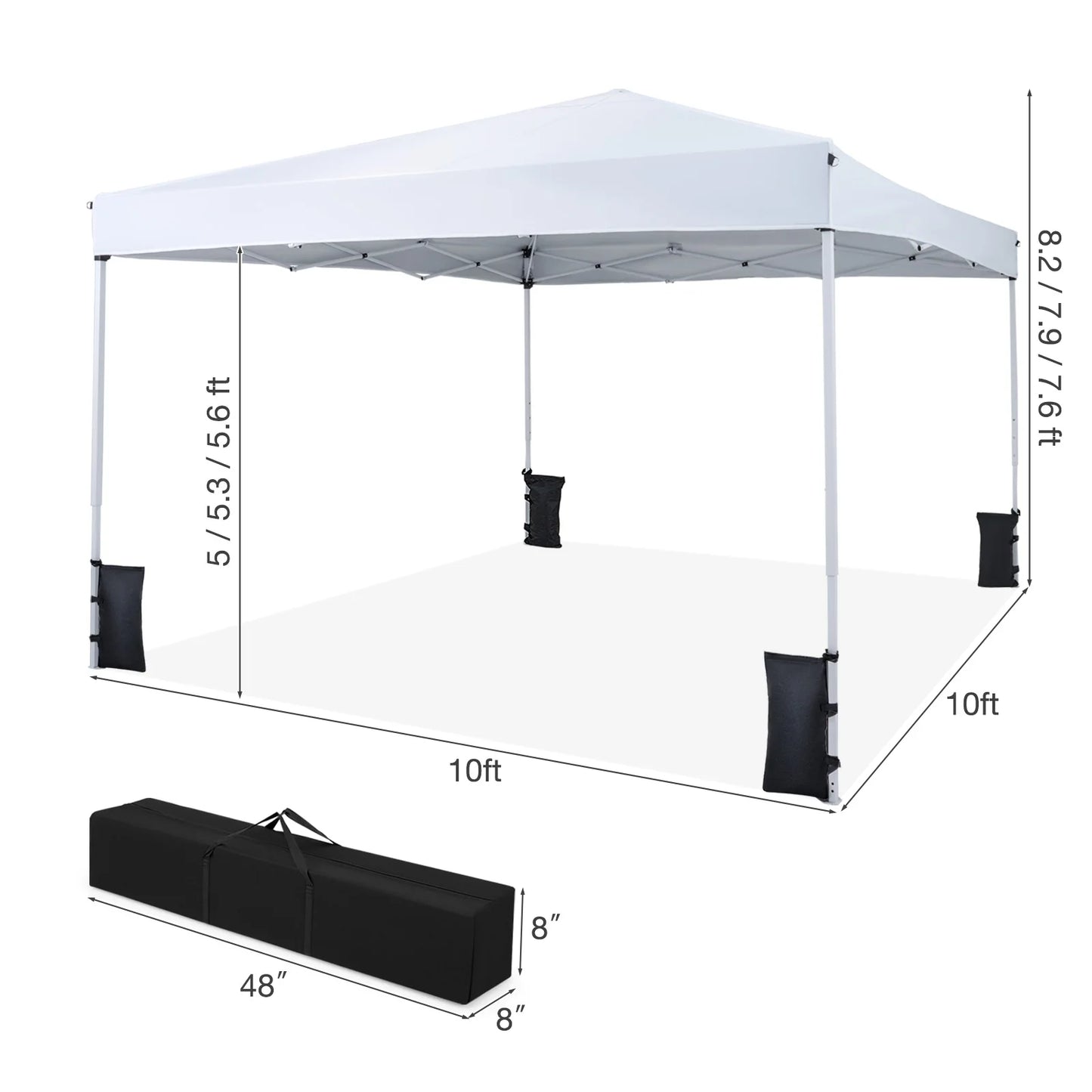 HOMASIS Pop Up Canopy Tent With Carrying Bag And Accessories
