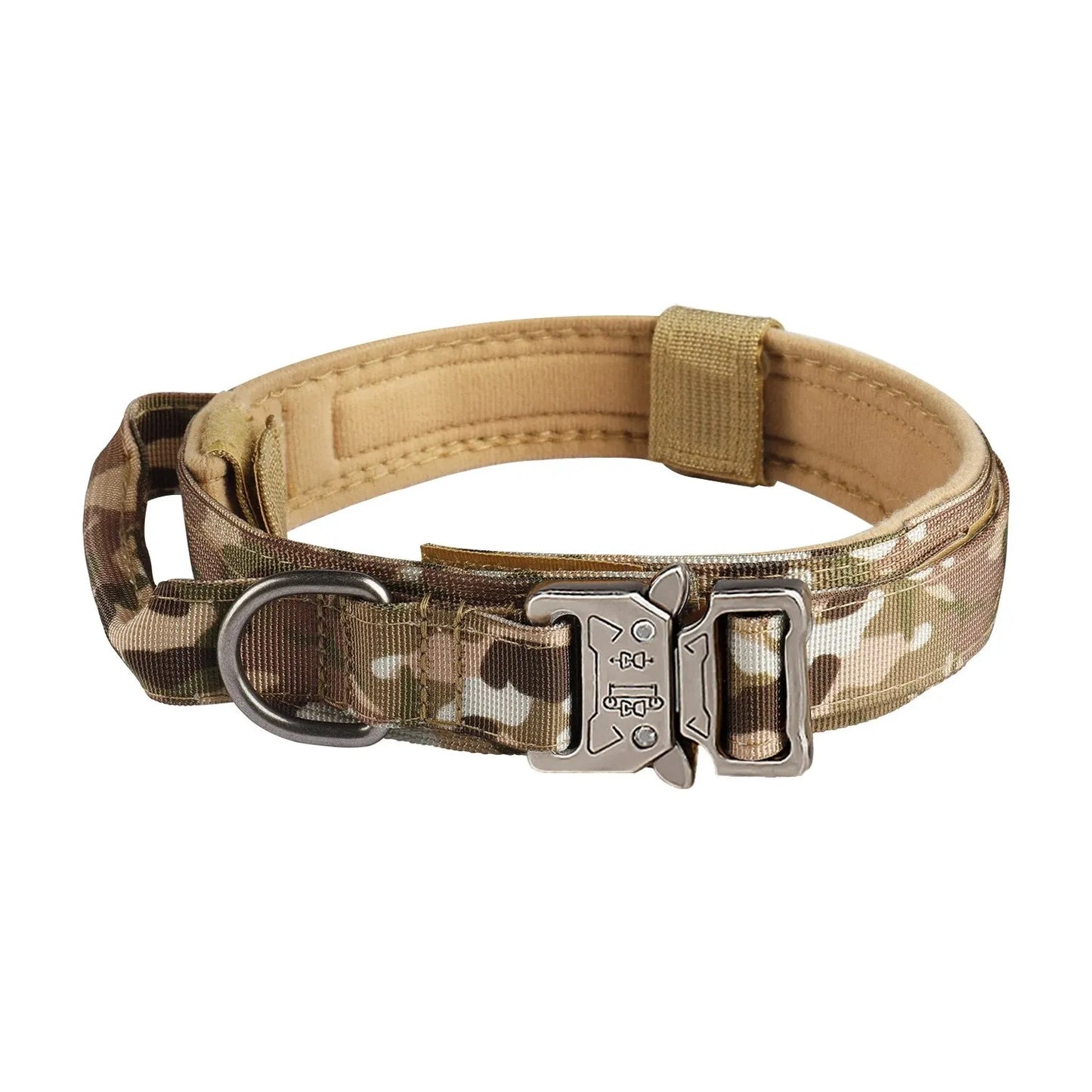 Outdoor Tactical Dog Collar With Metal Buckle And Breathable Nylon