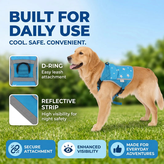Pet Dog Cooling Vest Harness With Frozen Packs