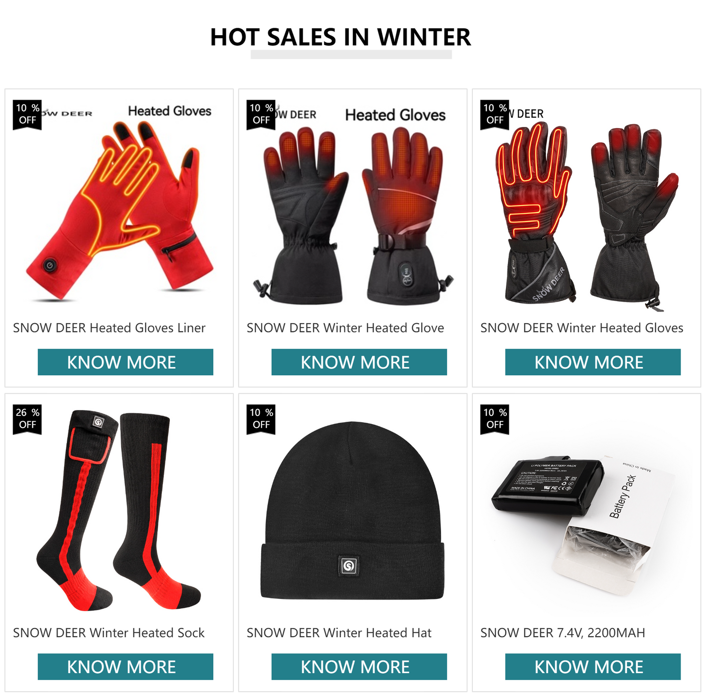 Snow Deer Electric Heated Gloves Thermal Waterproof Rechargeable For Winter