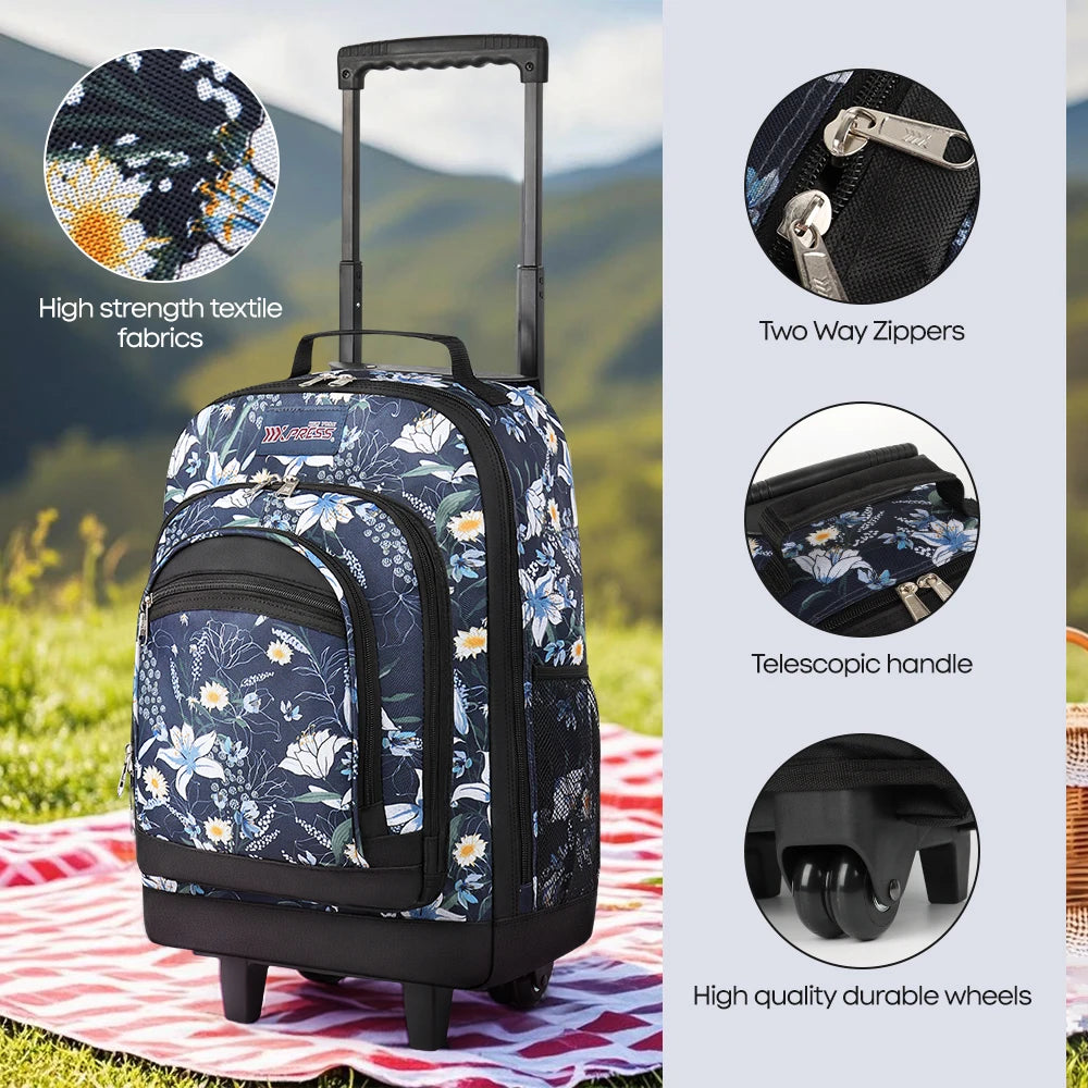 New York XPress Rolling Backpack With Wheels For Travel