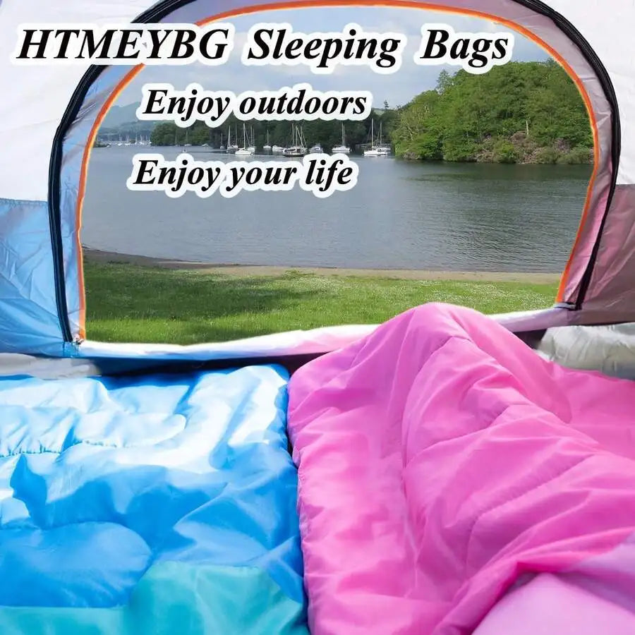 3 Season Sleeping Bag For Adults Lightweight Portable Cold Weather Camping