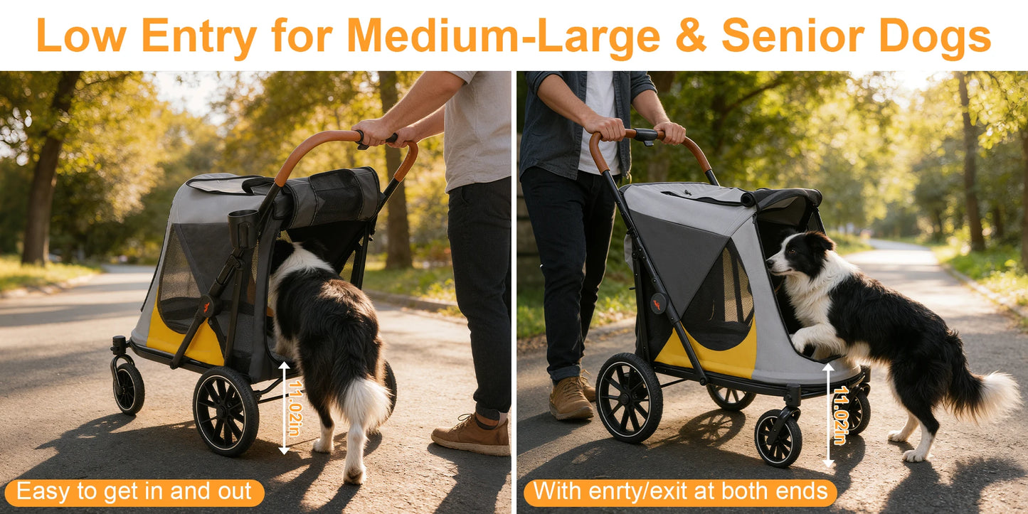 Foldable Pet Stroller for Dogs and Cats Travel in Comfort