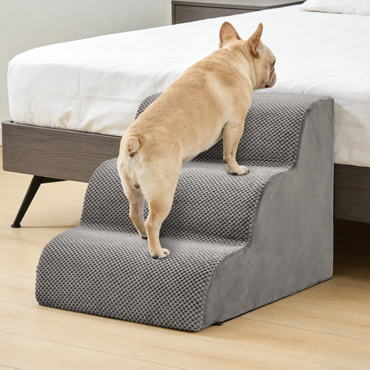 JHK 3-5 Step Foam Stairs Ramp for Small Dogs Indoor