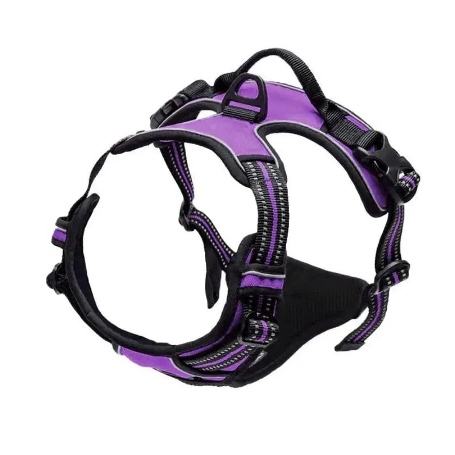 Leather Dog Collar Harness Leash Set For All Breeds