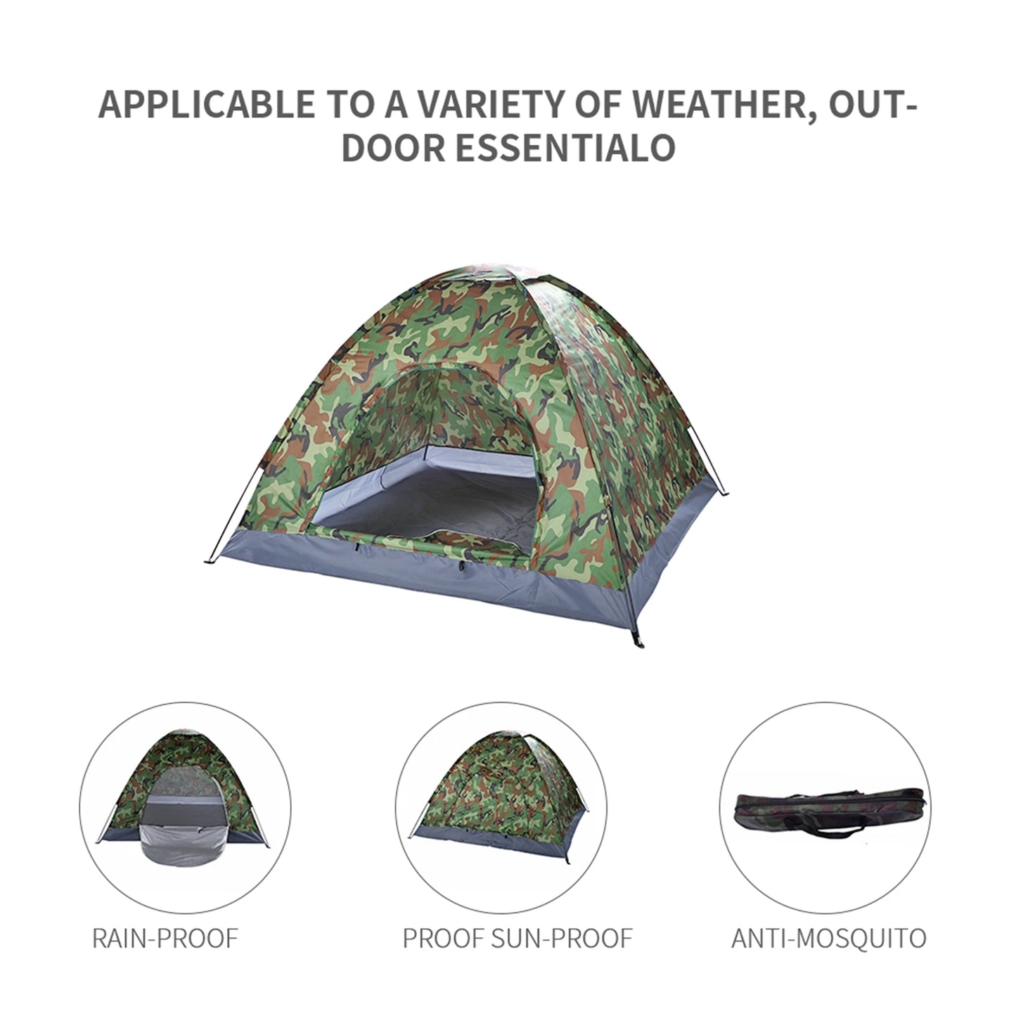 Family Camping Dome Tent Waterproof UV Proof With Fiberglass Poles