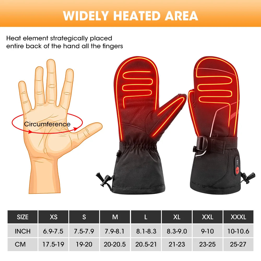 Snow Deer Electric Heated Gloves Thermal Waterproof Rechargeable For Winter