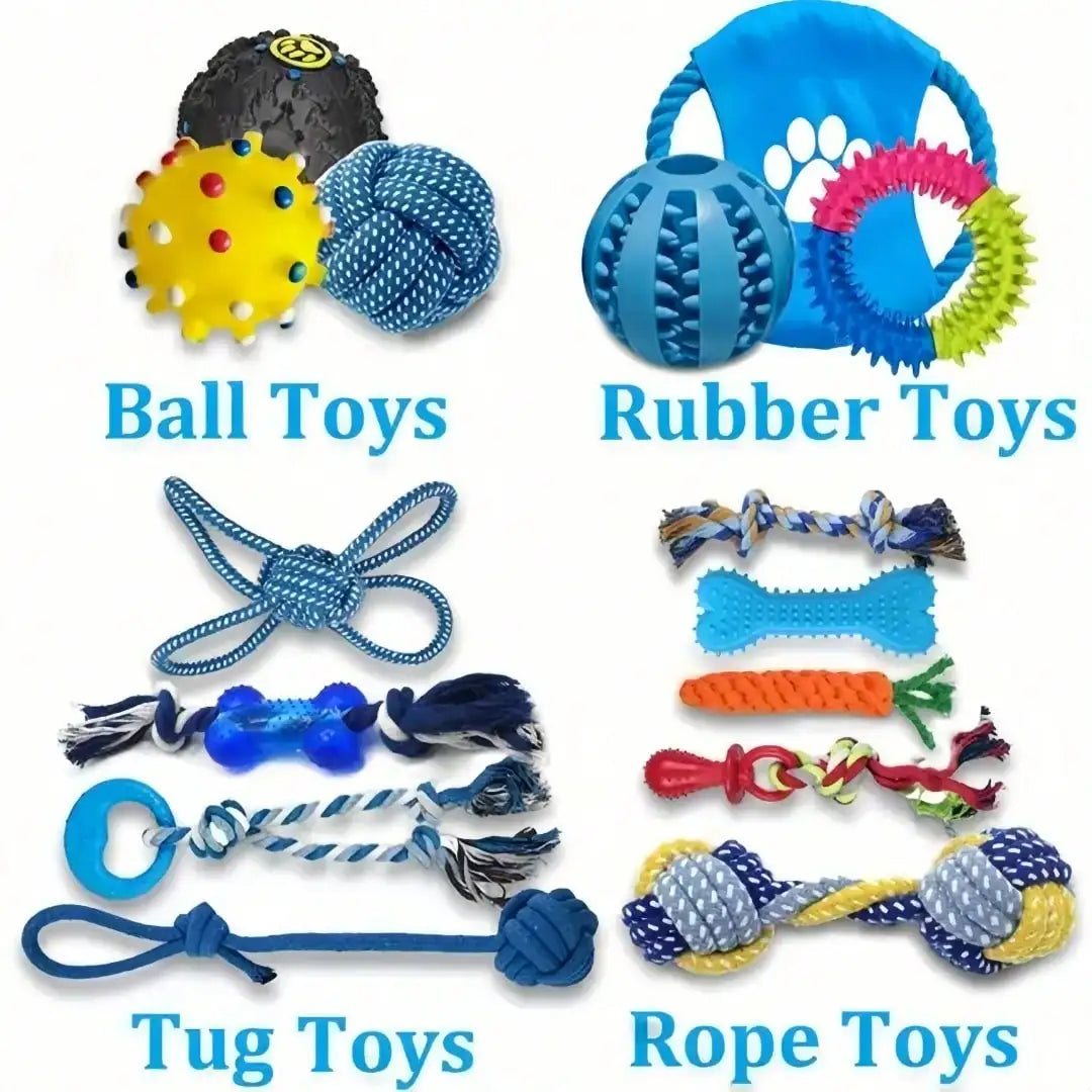 4 Piece Pet Toy Set Durable Dog Toys Ball Rope Puzzle Toys