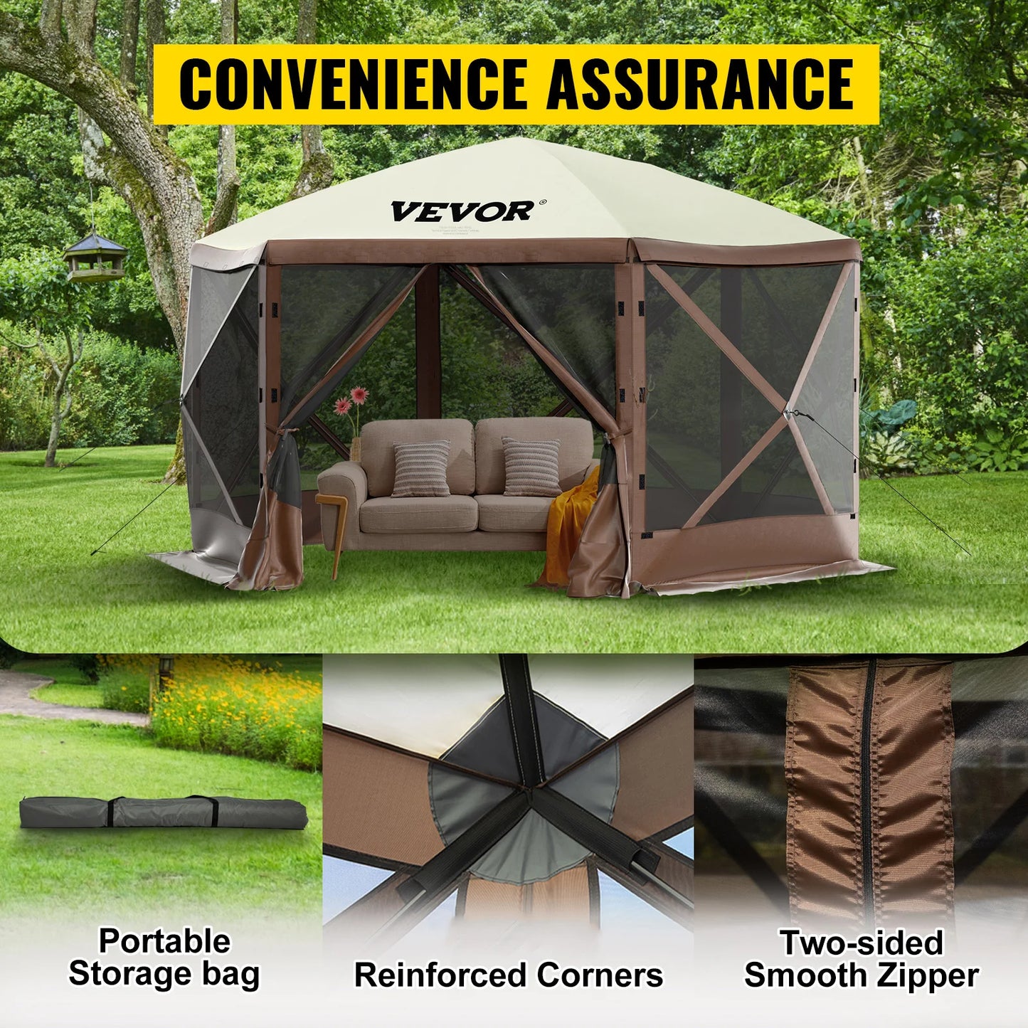 SucceBuy Pop Up Camping Gazebo Canopy Shelter
