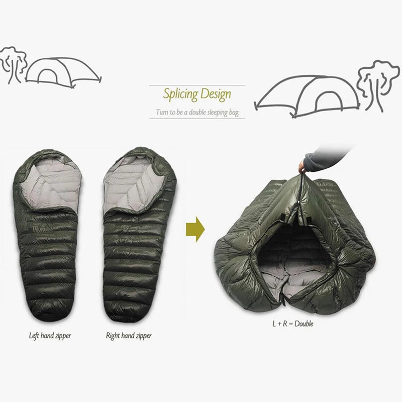 Kamperbox Down Sleeping Bag For Cold Winter Outdoor Camping Gear