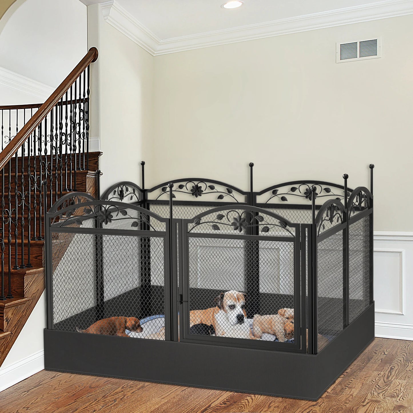 BINGOPAW 8-Panel Heavy Duty Dog Playpen With Waterproof Pad