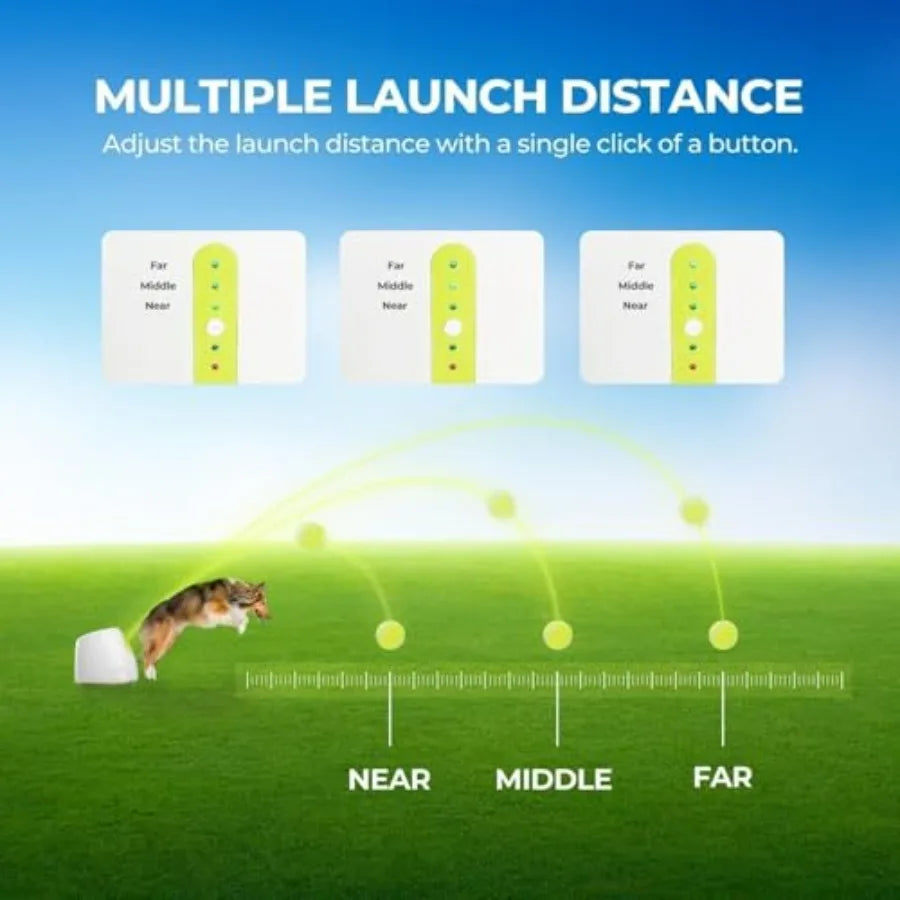 Automatic Dog Ball Launcher Rechargeable Interactive Fetch Toy For Outdoor