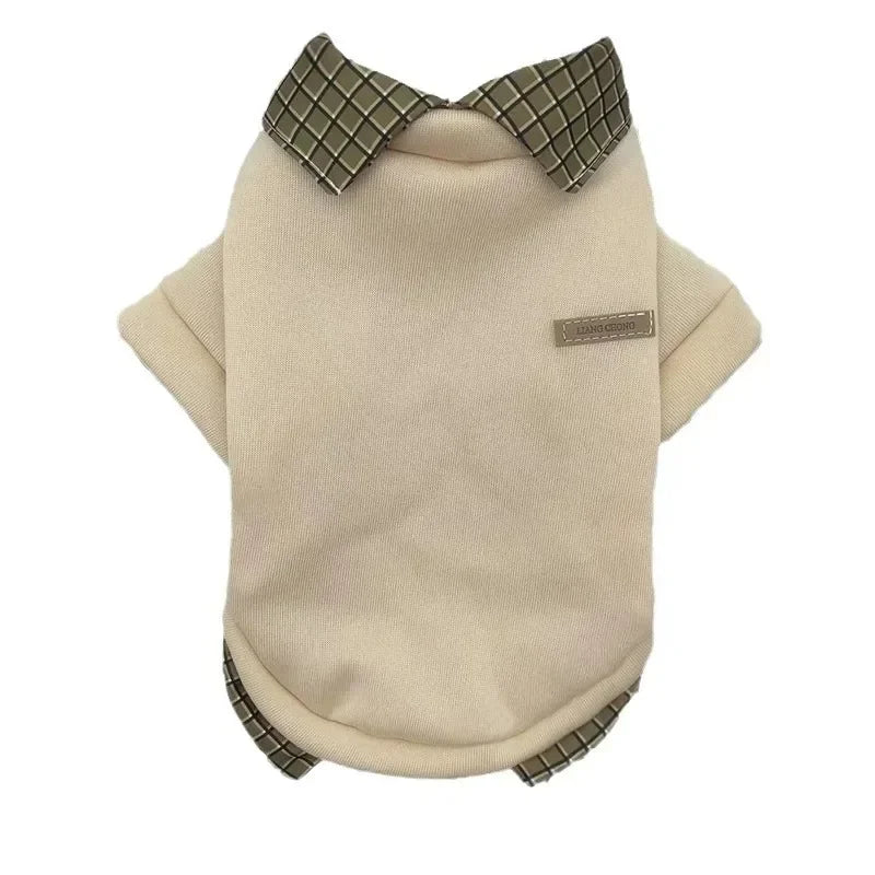 Petfrd Global Warm Winter Plaid Collar Hoodie Jacket For Small Dogs
