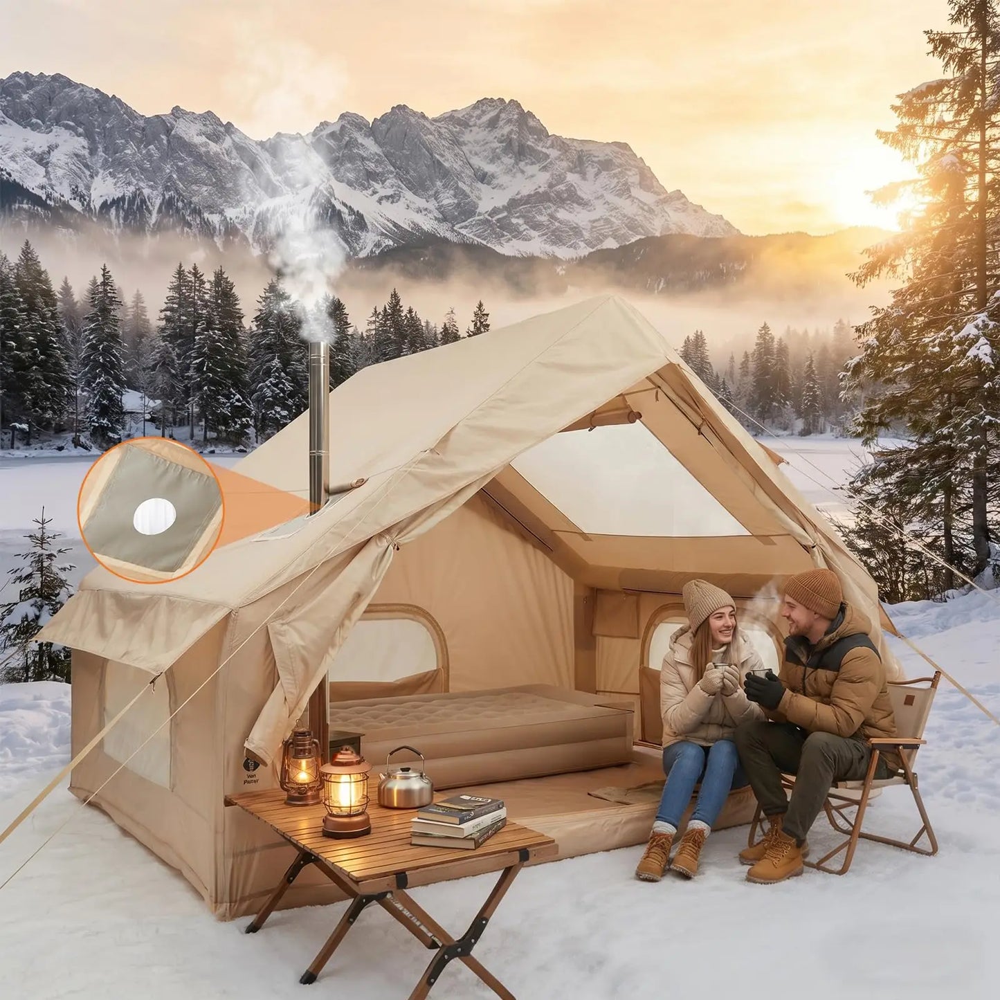 HiMISS Inflatable Camping Tent Spacious Family Outdoor Shelter