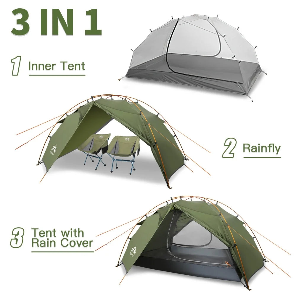 Night Cat Two Person Backpacking Tent Double Layers Waterproof Ultralight