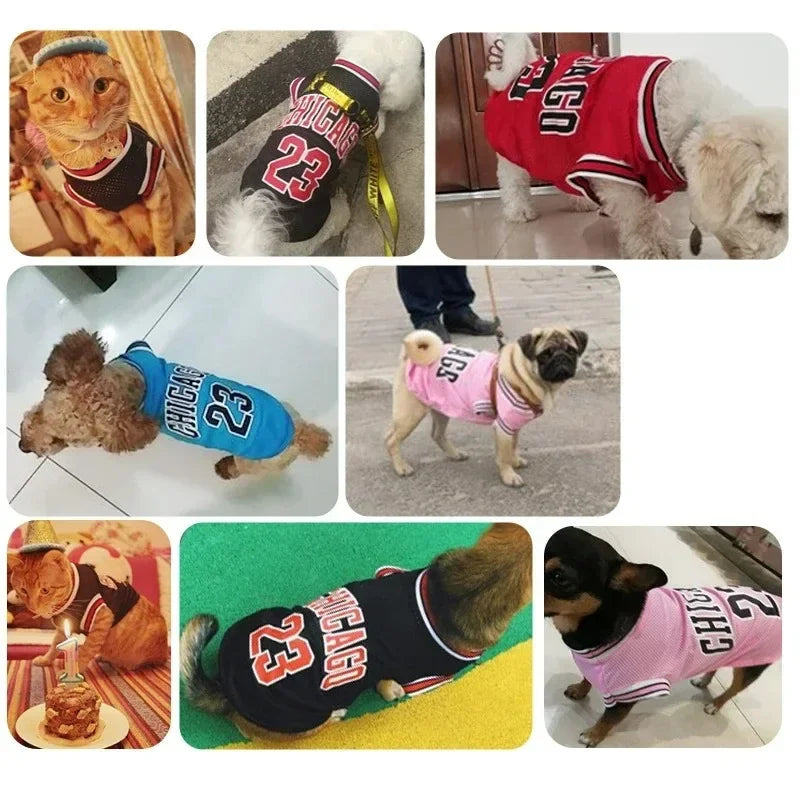 Dog Basketball Jersey Mesh Pet Clothes Breathable Sport Vest