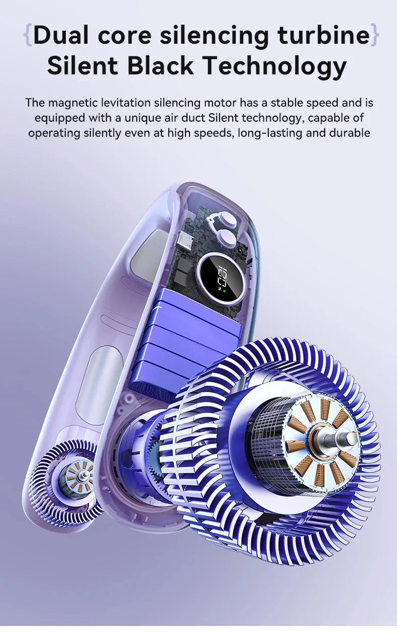 N90 Neck Fan Bladeless Wearable USB Rechargeable With 5-Speed Modes