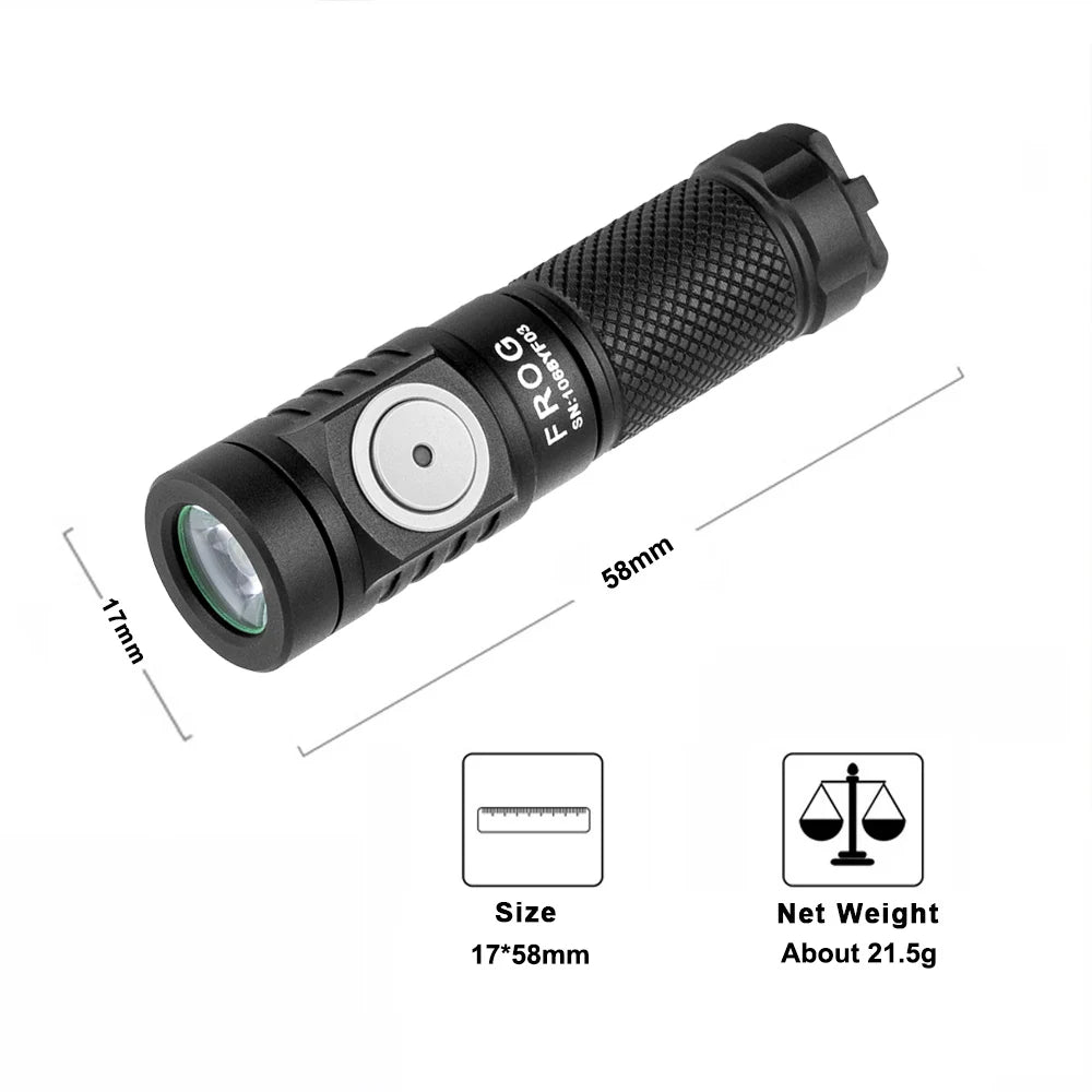 Lumintop Frog Keychain Flashlight USB-C Rechargeable 720 Lumens