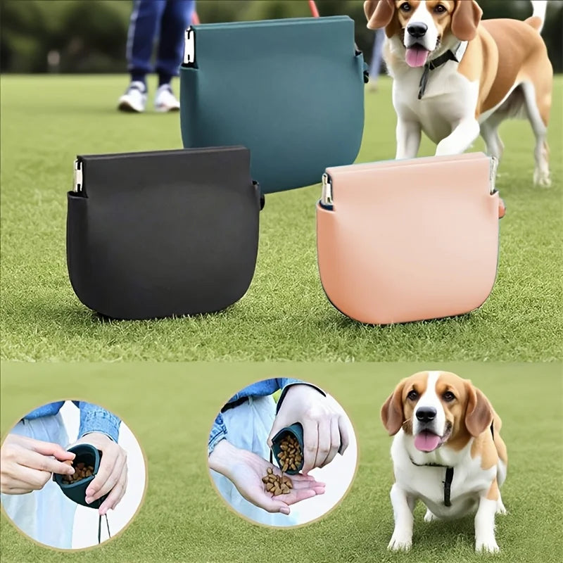 Portable Silicone Dog Treat Bag for Training and Snacks