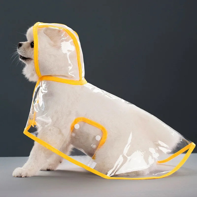 Transparent Waterproof Dog Raincoat With Hat