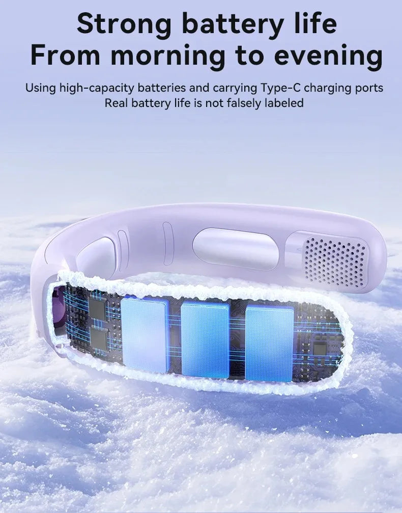 N90 Neck Fan Bladeless Wearable USB Rechargeable With 5-Speed Modes