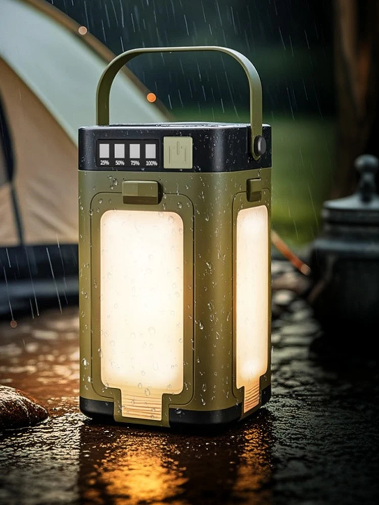 Solar Rechargeable Camping Lantern Foldable LED Light Waterproof Portable