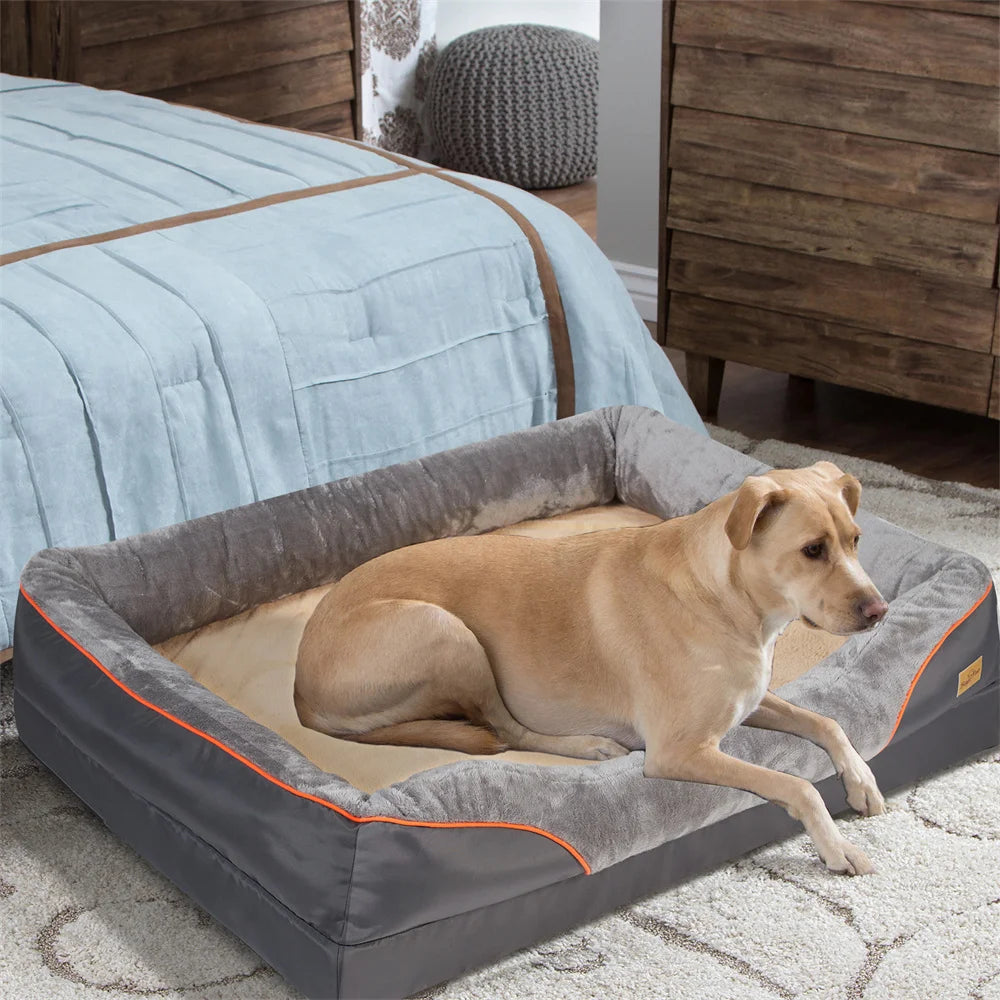 BORWART Orthopedic Memory Foam Dog Bed With Removable Cover