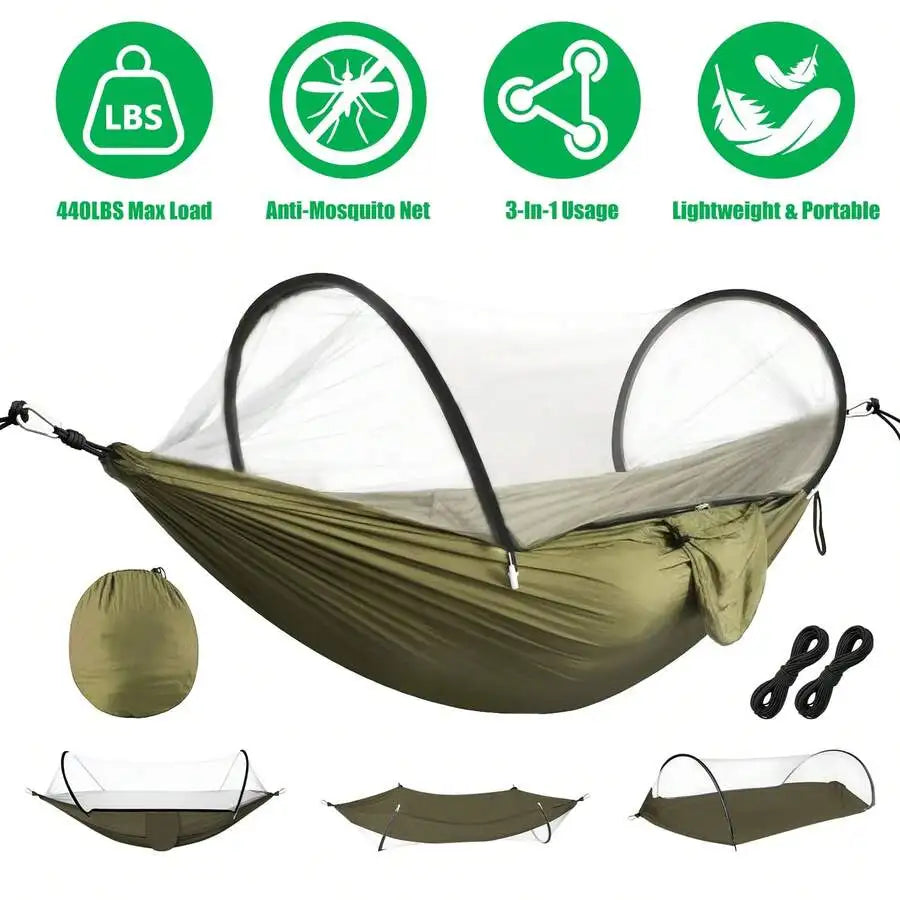 HM301 3-In-1 Camping Hammock With Pop-Up Mosquito Net