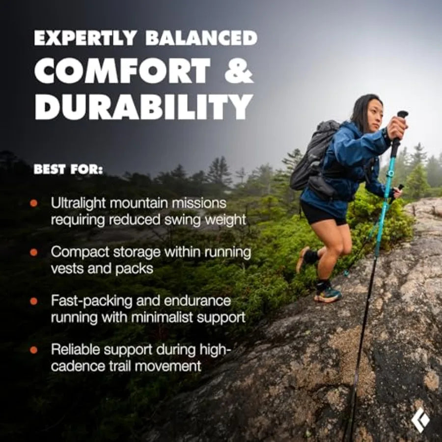 Distance Z Trekking Poles Pair Ultralight Foldable Z-Pole Design Trail Running and Hiking Stability