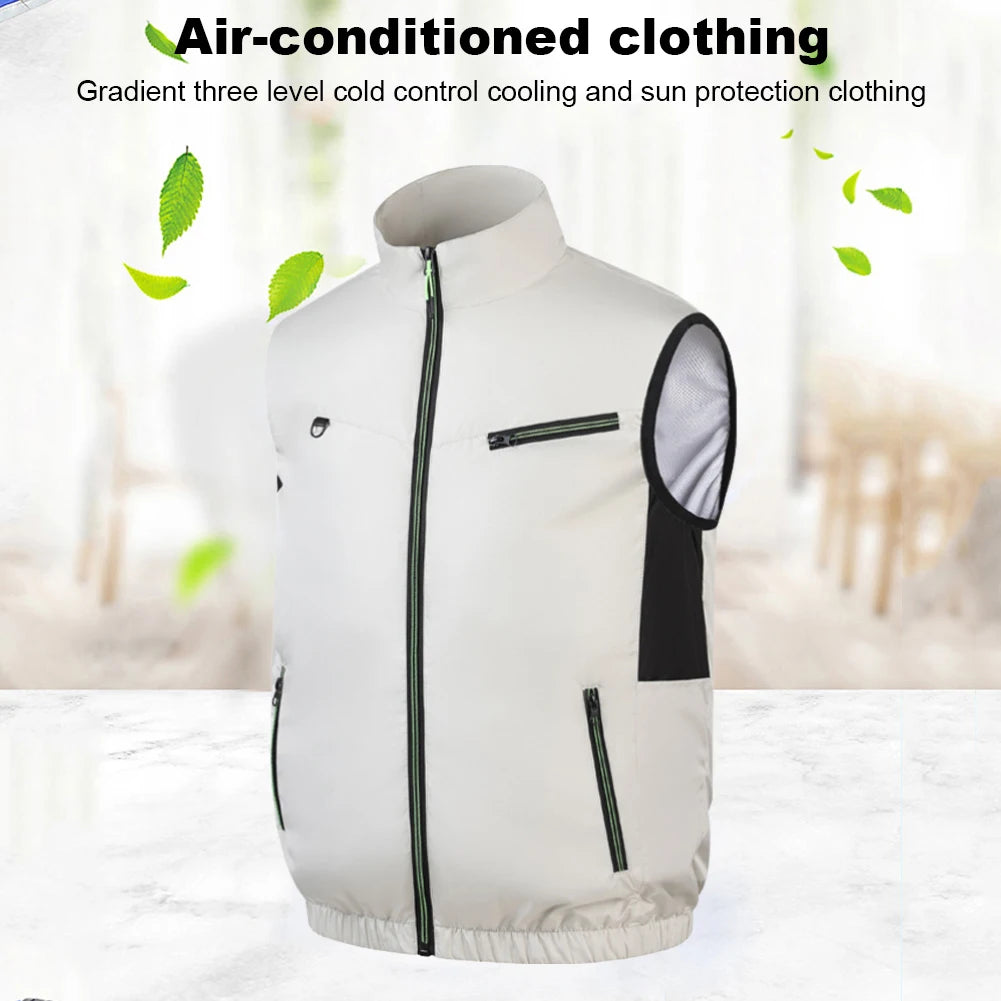 Wearable Cooling Vest With Air Conditioning Fan For Outdoor Summer