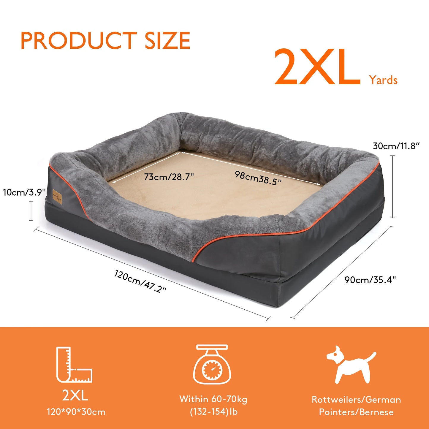 BINGOPAW Dog Bed Soft Fleece Removable Washable Cover Waterproof