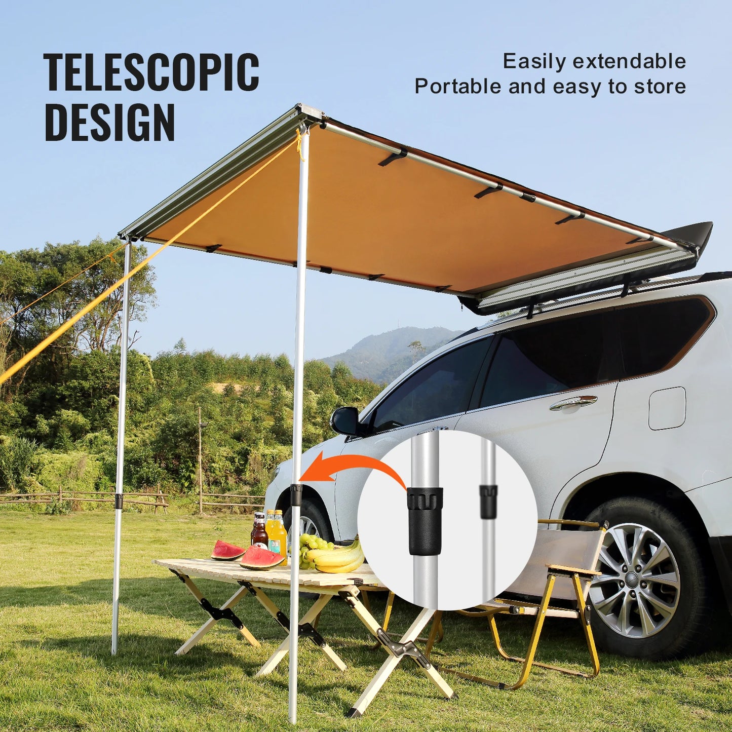 SucceBuy Vehicle Awning Retractable Car Side Shelter Waterproof Storage Bag