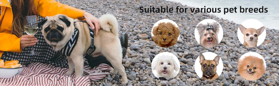 Foldable Pet Dog Stroller Carrier With 4 Wheels Rain Cover